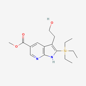 1H-Pyrrolo[2,3-b]pyridine-5-carboxylic acid, 3-(2-hydroxyethyl)-2-(triethylsilyl)-, methyl ester - 
