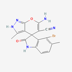6'-amino-4-bromo-3',5-dimethyl-2-oxo-1,2-dihydro-1'H-spiro[indole-3,4'-pyrano[2,3-c]pyrazole]-5'-carbonitrile - 314767-76-5
