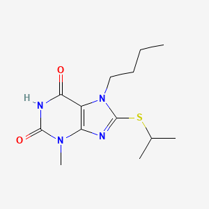 7-butyl-3-methyl-8-(propan-2-ylsulfanyl)-3,7-dihydro-1H-purine-2,6-dione - 