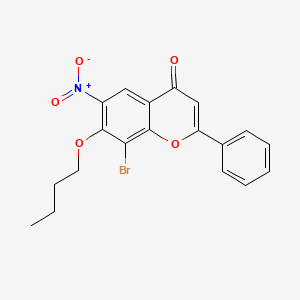 8-Bromo-7-butoxy-6-nitro-2-phenyl-4H-1-benzopyran-4-one - 135878-77-2
