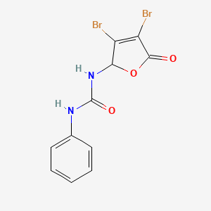 1-(3,4-Dibromo-5-oxo-2,5-dihydrofuran-2-yl)-3-phenylurea - 126801-20-5