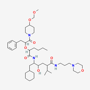 6-cyclohexyl-4-hydroxy-5-[2-[1-[4-(methoxymethoxy)piperidin-1-yl]-1-oxo-3-phenylpropan-2-yl]oxyhexanoylamino]-N-(3-morpholin-4-ylpropyl)-2-propan-2-ylhexanamide - 