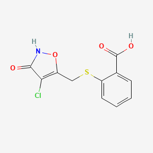 2-{[(4-Chloro-3-oxo-2,3-dihydro-1,2-oxazol-5-yl)methyl]sulfanyl}benzoic acid - 89661-17-6