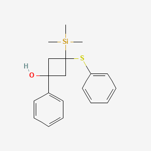 1-Phenyl-3-(phenylsulfanyl)-3-(trimethylsilyl)cyclobutan-1-ol - 86488-90-6