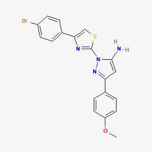 1H-Pyrazol-5-amine, 1-(4-(4-bromophenyl)-2-thiazolyl)-3-(4-methoxyphenyl)- - 74101-17-0