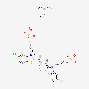 4-[(2Z)-5-chloro-2-[(2E)-2-[[5-chloro-3-(4-sulfobutyl)-1,3-benzothiazol-3-ium-2-yl]methylidene]butylidene]-1,3-benzothiazol-3-yl]butane-1-sulfonate;N,N-diethylethanamine - 63450-48-6