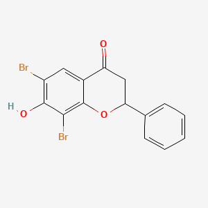 6,8-Dibromo-7-hydroxy-2-phenyl-2,3-dihydro-4H-1-benzopyran-4-one - 61222-78-4