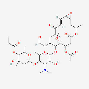 Leucomycin V, 9-deoxy-12,13-epoxy-12,13-dihydro-9-oxo-, 3-acetate 4(sup B)-propanoate, (12S,13S)- - 58880-23-2