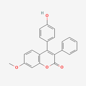 4-(4-Hydroxyphenyl)-7-methoxy-3-phenyl-2H-1-benzopyran-2-one - 33257-83-9