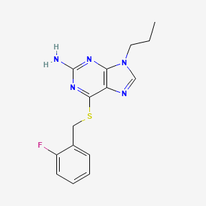 6-[(2-Fluorophenyl)methylsulfanyl]-9-propylpurin-2-amine - 848-94-2