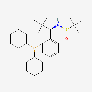 [S(R)]-N-((1R)-1-(2-(Dicyclohexylphosphino)phenyl)-2,2-dimethylpropyl)-2-methyl-2-propanesulfinamide - 