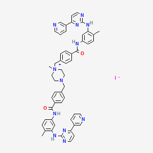 4-[[4-methyl-4-[[4-[[4-methyl-3-[(4-pyridin-3-ylpyrimidin-2-yl)amino]phenyl]carbamoyl]phenyl]methyl]piperazin-4-ium-1-yl]methyl]-N-[4-methyl-3-[(4-pyridin-3-ylpyrimidin-2-yl)amino]phenyl]benzamide;iodide - 1821122-74-0