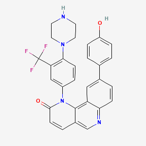 9-(4-Hydroxyphenyl)-1-(4-(piperazin-1-yl)-3-(trifluoromethyl)phenyl)benzo[h][1,6]naphthyridin-2(1H)-one - 