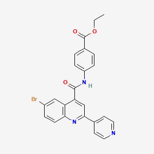 Ethyl 4-(6-bromo-2-(pyridin-4-yl)quinoline-4-carboxamido)benzoate - 713118-66-2