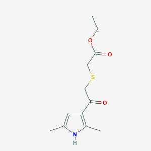 Ethyl 2-((2-(2,5-dimethyl-1h-pyrrol-3-yl)-2-oxoethyl)thio)acetate - 