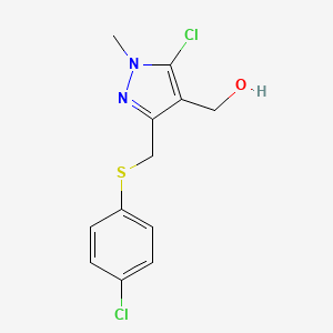 (5-chloro-3-{[(4-chlorophenyl)sulfanyl]methyl}-1-methyl-1H-pyrazol-4-yl)methanol - 318234-28-5