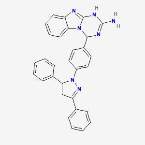 4-[4-(3,5-diphenyl-4,5-dihydro-1H-pyrazol-1-yl)phenyl]-1,4-dihydro[1,3,5]triazino[1,2-a]benzimidazol-2-amine - 
