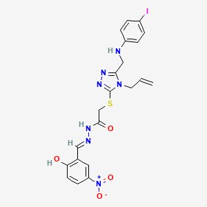 N'-[(E)-(2-hydroxy-5-nitrophenyl)methylidene]-2-{[5-{[(4-iodophenyl)amino]methyl}-4-(prop-2-en-1-yl)-4H-1,2,4-triazol-3-yl]sulfanyl}acetohydrazide - 