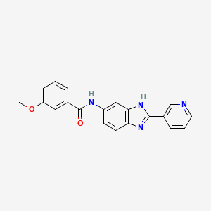 3-methoxy-N-[2-(pyridin-3-yl)-1H-benzimidazol-5-yl]benzamide - 