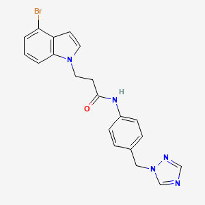 3-(4-bromo-1H-indol-1-yl)-N-[4-(1H-1,2,4-triazol-1-ylmethyl)phenyl]propanamide - 