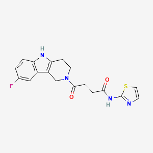 4-(8-fluoro-1,3,4,5-tetrahydro-2H-pyrido[4,3-b]indol-2-yl)-4-oxo-N-(1,3-thiazol-2-yl)butanamide - 