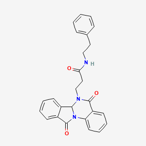 3-(5,11-dioxo-6a,11-dihydroisoindolo[2,1-a]quinazolin-6(5H)-yl)-N-(2-phenylethyl)propanamide - 