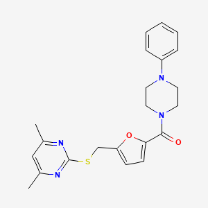 (5-{[(4,6-Dimethylpyrimidin-2-yl)sulfanyl]methyl}furan-2-yl)(4-phenylpiperazin-1-yl)methanone - 