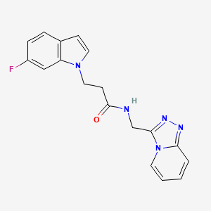 3-(6-fluoro-1H-indol-1-yl)-N-([1,2,4]triazolo[4,3-a]pyridin-3-ylmethyl)propanamide - 