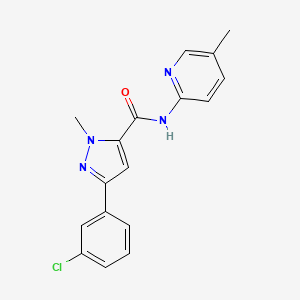 3-(3-chlorophenyl)-1-methyl-N-(5-methylpyridin-2-yl)-1H-pyrazole-5-carboxamide - 