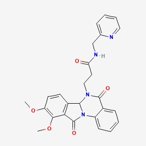 3-(9,10-dimethoxy-5,11-dioxo-6a,11-dihydroisoindolo[2,1-a]quinazolin-6(5H)-yl)-N-(pyridin-2-ylmethyl)propanamide - 