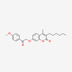 3-hexyl-7-[2-(4-methoxyphenyl)-2-oxoethoxy]-4-methyl-2H-chromen-2-one - 