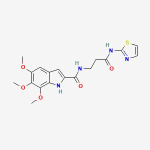 5,6,7-trimethoxy-N-[3-oxo-3-(1,3-thiazol-2-ylamino)propyl]-1H-indole-2-carboxamide - 