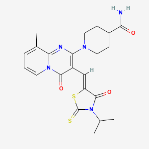 1-{3-[(3-isopropyl-4-oxo-2-thioxo-1,3-thiazolan-5-yliden)methyl]-9-methyl-4-oxo-4H-pyrido[1,2-a]pyrimidin-2-yl}-4-piperidinecarboxamide - 