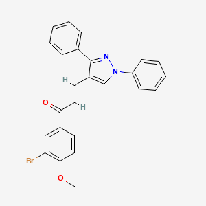 (2E)-1-(3-bromo-4-methoxyphenyl)-3-(1,3-diphenyl-1H-pyrazol-4-yl)prop-2-en-1-one - 