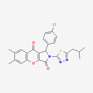 1-(4-Chlorophenyl)-6,7-dimethyl-2-[5-(2-methylpropyl)-1,3,4-thiadiazol-2-yl]-1,2-dihydrochromeno[2,3-c]pyrrole-3,9-dione - 