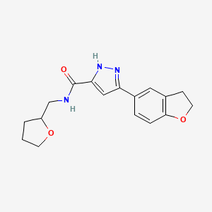 5-(2,3-dihydro-1-benzofuran-5-yl)-N-(tetrahydrofuran-2-ylmethyl)-1H-pyrazole-3-carboxamide - 