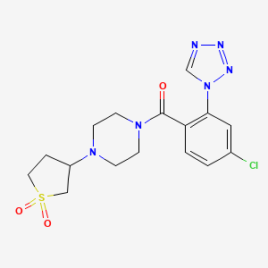 (4-chloro-2-(1H-tetrazol-1-yl)phenyl)(4-(1,1-dioxidotetrahydrothiophen-3-yl)piperazin-1-yl)methanone - 