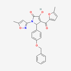 (4E)-5-[4-(benzyloxy)phenyl]-4-[hydroxy(5-methylfuran-2-yl)methylidene]-1-(5-methyl-1,2-oxazol-3-yl)pyrrolidine-2,3-dione - 