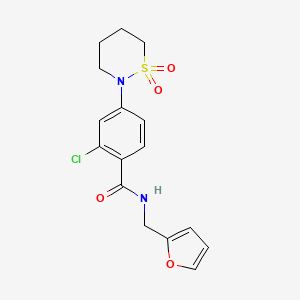 2-chloro-4-(1,1-dioxido-1,2-thiazinan-2-yl)-N-(furan-2-ylmethyl)benzamide - 