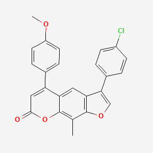 3-(4-chlorophenyl)-5-(4-methoxyphenyl)-9-methyl-7H-furo[3,2-g]chromen-7-one - 