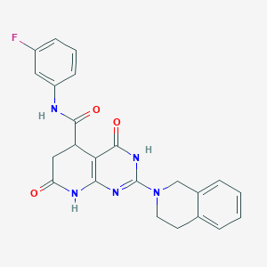 2-(3,4-dihydroisoquinolin-2(1H)-yl)-N-(3-fluorophenyl)-4,7-dioxo-3,4,5,6,7,8-hexahydropyrido[2,3-d]pyrimidine-5-carboxamide - 