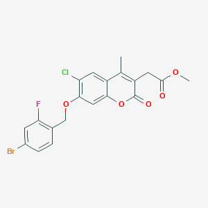 methyl {7-[(4-bromo-2-fluorobenzyl)oxy]-6-chloro-4-methyl-2-oxo-2H-chromen-3-yl}acetate - 