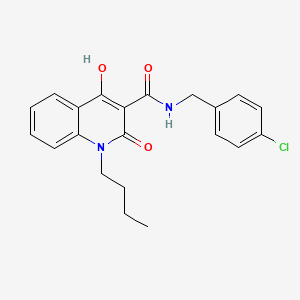 1-butyl-N-[(4-chlorophenyl)methyl]-4-hydroxy-2-oxo-3-quinolinecarboxamide - 