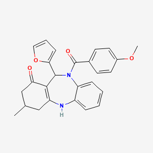 11-(furan-2-yl)-10-[(4-methoxyphenyl)carbonyl]-3-methyl-2,3,4,5,10,11-hexahydro-1H-dibenzo[b,e][1,4]diazepin-1-one - 