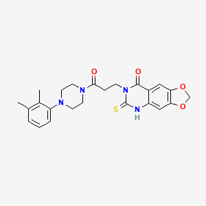 7-[3-[4-(2,3-dimethylphenyl)piperazin-1-yl]-3-oxopropyl]-6-sulfanylidene-5H-[1,3]dioxolo[4,5-g]quinazolin-8-one - 
