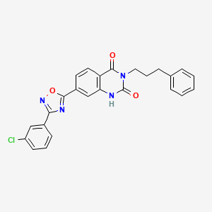 7-(3-(3-chlorophenyl)-1,2,4-oxadiazol-5-yl)-3-(3-phenylpropyl)quinazoline-2,4(1H,3H)-dione - 