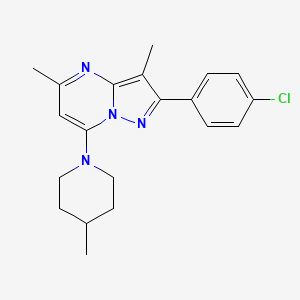 2-(4-Chlorophenyl)-3,5-dimethyl-7-(4-methylpiperidin-1-yl)pyrazolo[1,5-a]pyrimidine - 