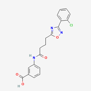 3-{4-[3-(2-Chlorophenyl)-1,2,4-oxadiazol-5-YL]butanamido}benzoic acid - 