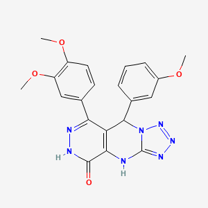 10-(3,4-dimethoxyphenyl)-8-(3-methoxyphenyl)-2,4,5,6,7,11,12-heptazatricyclo[7.4.0.03,7]trideca-1(9),3,5,10-tetraen-13-one - 