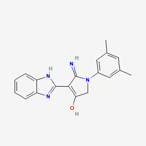 5-amino-4-(1H-1,3-benzodiazol-2-yl)-1-(3,5-dimethylphenyl)-2,3-dihydro-1H-pyrrol-3-one - 